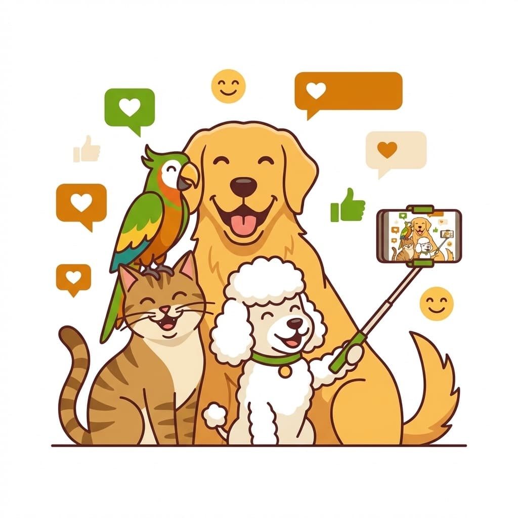 Mascotas felices compartiendo en Tuckito
